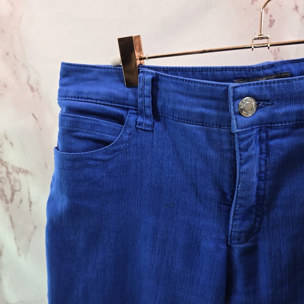 Chicos Pants Women 10 1.5 Cobalt So Slimming Colored Denim Gem Jewel Bling Glam - Picture 2 of 12